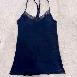 Hollister Vintage Y2K Lace Navy Cami Size Large